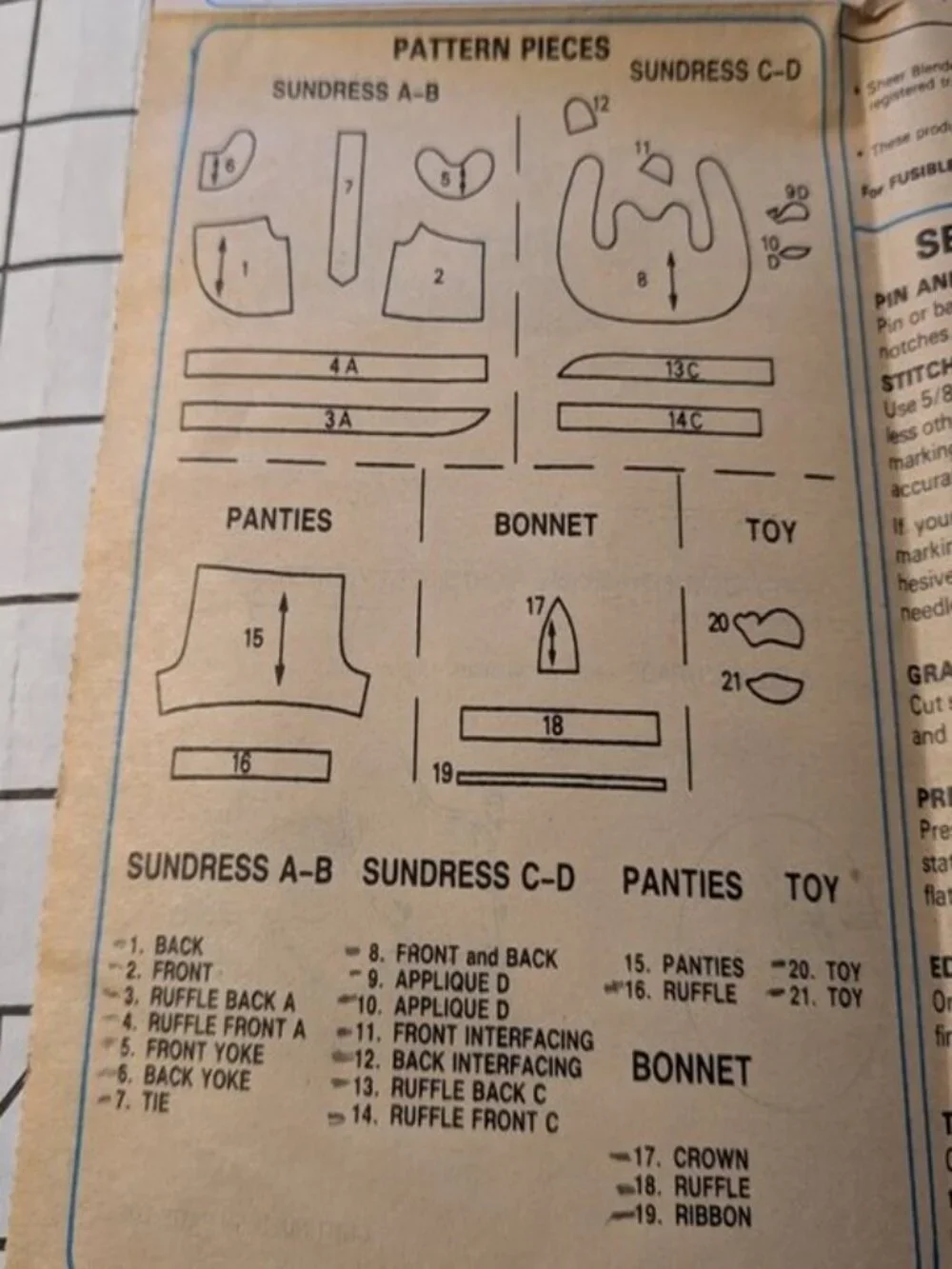 McCalls 3073 Baby EASY Sewing Pattern Sundress, Hat, Applique & Toy